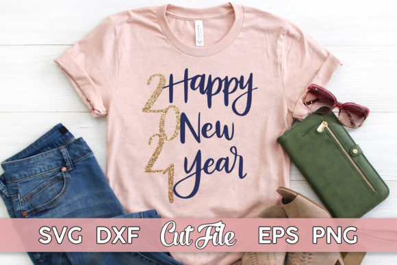2021 New Years Gold Floral Graphics for Print Templates
