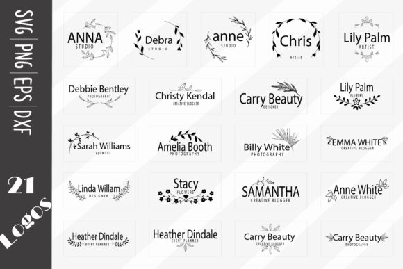 21 Floral Logos, Elegant Graphics for Handmade Creations