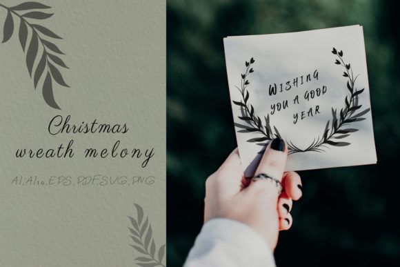 Christmas Wreath Melony: A Festive Graphic Asset for Local Branding