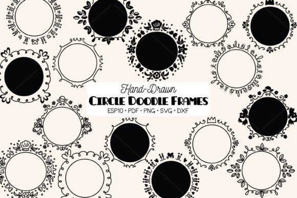 Circle Frame Round Border Wreath Graphics