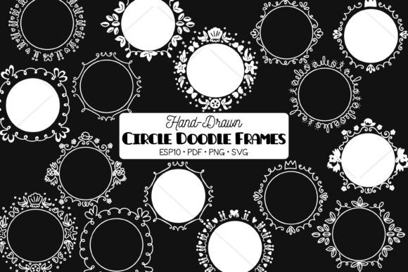 Circle Frame White Round Wreath Border Graphics