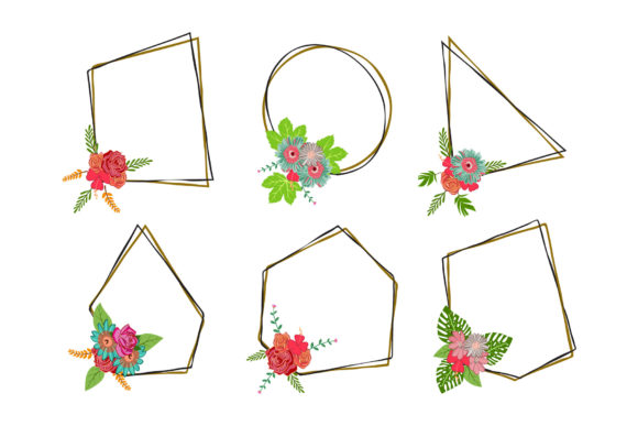 Colorful Decorative Floral Object for Crafts and Graphics