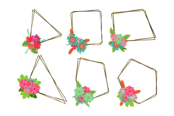 Colorful Decorative Floral Object for Crafts and Graphics
