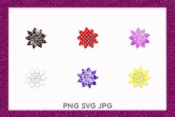 Cute Star Flowers Rose Daisy Floral Icon Graphics Freebie