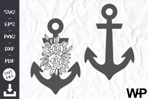 Floral Anchor SVG for Crafts and Graphics