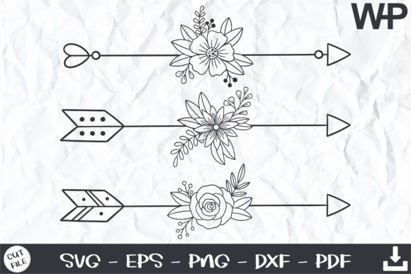 Floral Arrows SVG: A Boho Graphic for Crafts and Web Design