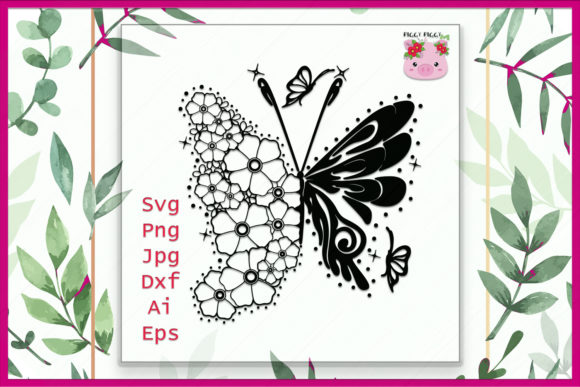 Floral Butterfly SVG for Crafts and Graphics