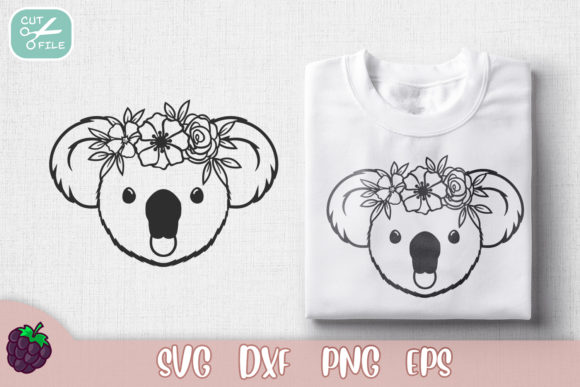 Floral Crown Cute Koala Graphics for Crafts
