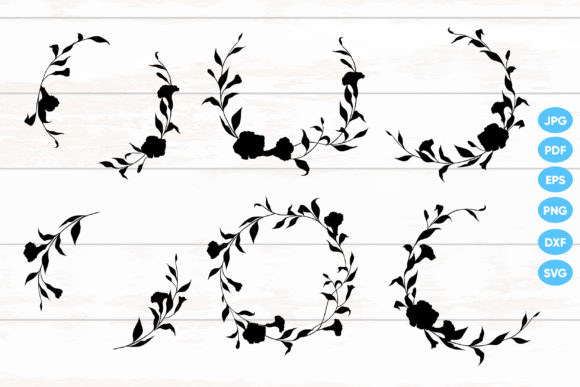 Floral Hand Drawn Wreaths SVG for Crafts and Graphics