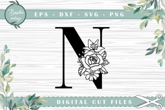 Floral Letter N Alphabet Cutting Files Review