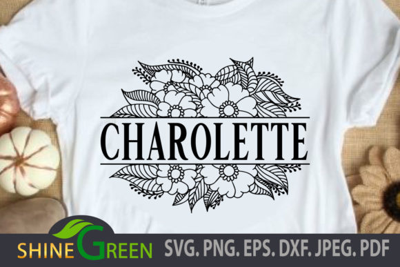 Floral Monogram Frame for Crafts and Graphics