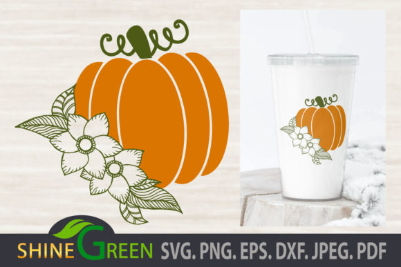 Floral Pumpkin Graphics for Fall Branding