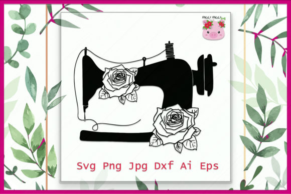 Floral Sewing Machine SVG Download for Crafts and Graphics