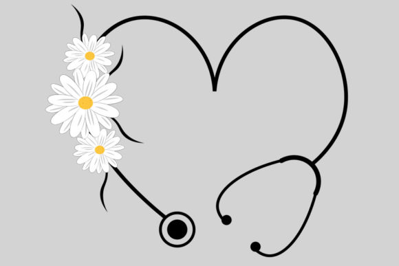 Floral Stethoscope SVG for Crafts and Graphics