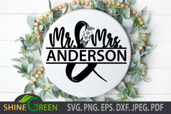 Floral Wedding Monogram Frame for Crafts and Graphics