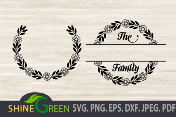 Floral Wreath Monogram - Graphics for Crafts and Local Branding