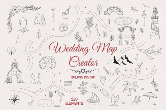 Hand Drawn Wedding Map Creator: A Graphic Design Asset for Local Branding