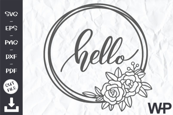 Hello Floral Wreath SVG – A Graphic Design Asset for Crafts and Content Publishing