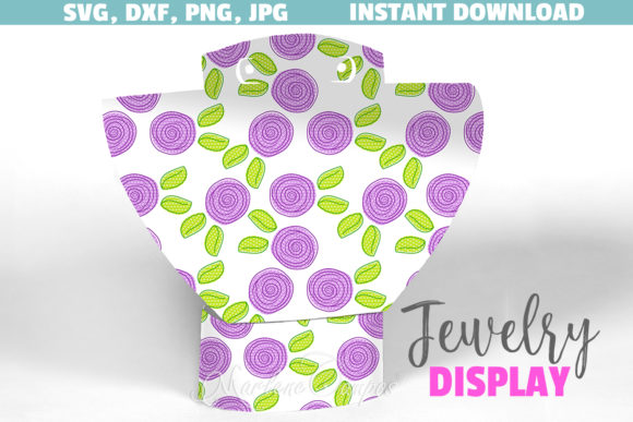 Jewelry Display SVG File Purple Floral for Crafts and Graphics