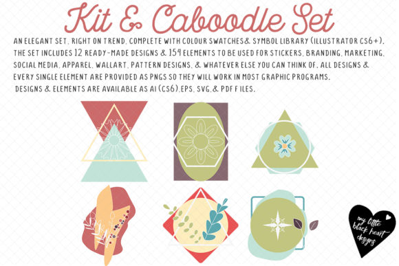 Kit and Caboodle Set: A Playful Graphic Design Asset for Bloggers and Publishers