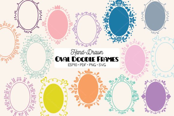 Oval Frame Color Round Wreath Border Graphics