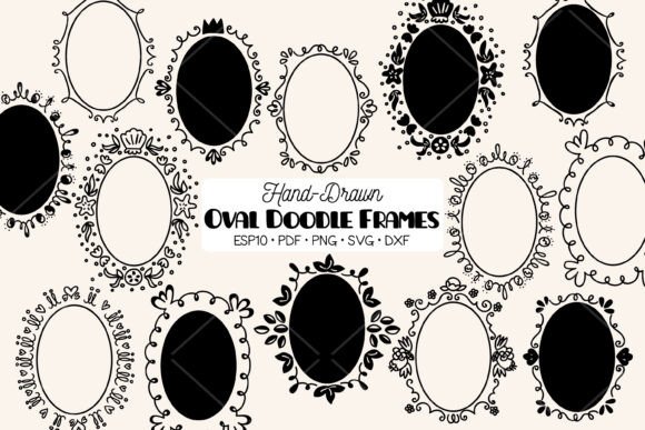 Oval Frame Round Border Wreath for Graphic Design