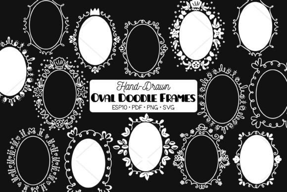 Oval Frame White Round Wreath Border for Blog and Web Design