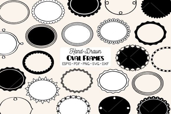 Oval Frames Hand Drawn Border – A Versatile Graphic Asset for Creative Sellers