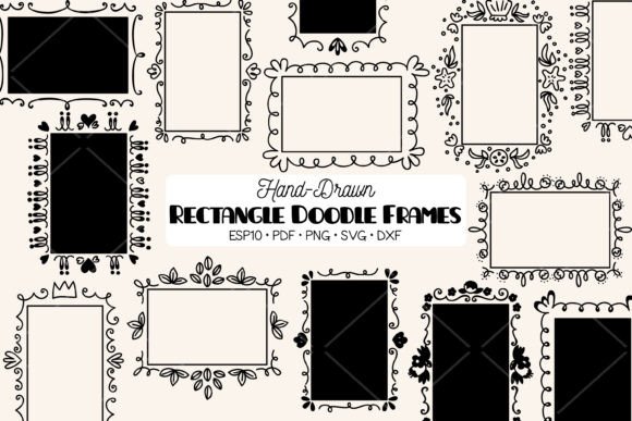 Rectangle Frame Oblong Border Wreath for Graphics and Illustrations