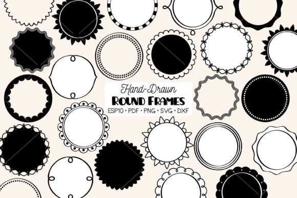 Round Frames Hand Drawn Circle Border: A Graphic Design Asset for Editors and Bloggers
