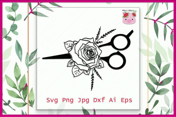 Scissors with Flowers SVG File for Crafts and Graphics