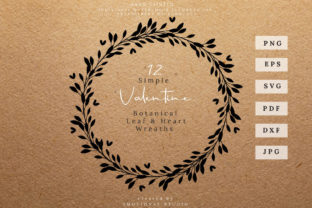 Simple Valentine Botanical Leaf Wreath S for Branding and Packaging