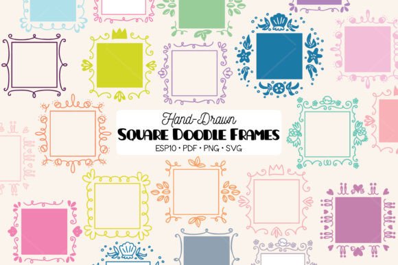 Square Frame Color Wreath Border Graphics