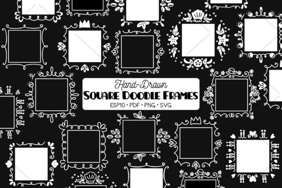Square Frame White Wreath Border - A Versatile Graphic Design Asset