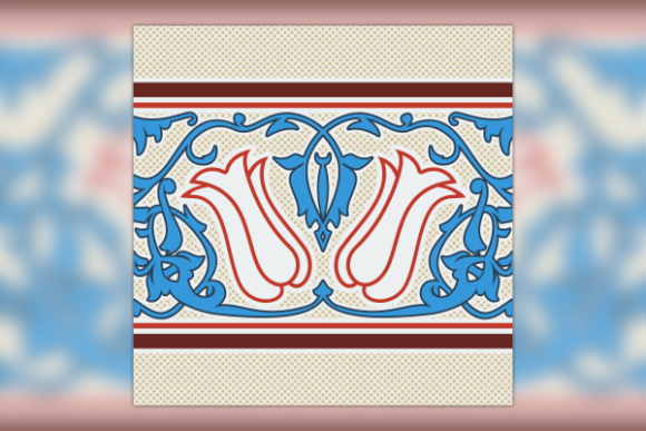 Turkish Tulip Floral Rectangle Pattern Graphics
